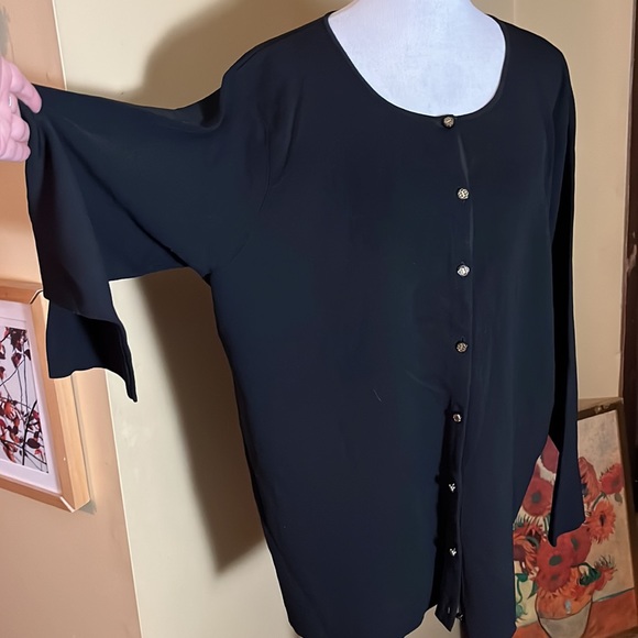 DANA BUCHMAN Size 3X Cardigan Ribbed Knitwear Stretch Logo Button Classic Career - Picture 3 of 16